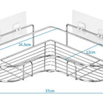Glowkoo Wall Mounted Corner Bathroom Storage – Stainless Steel 6-Tier Triangle Toiletry Shelf Organizer