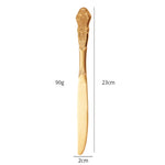 Glowkoo Gold Plated Stainless Steel Cutlery Spoon Fork Knife Set
