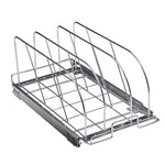 Glowkoo Pan and Pot Rack Expandable Pull Out – Under Cabinet Organizer with Adjustable Dividers