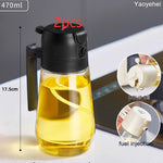 Glowkoo 470ML Olive Oil Sprayer Dispenser for Cooking – 2 in 1 Glass Oil Spray Bottle for BBQ & Air Fryer