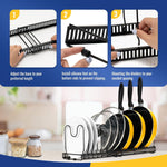Glowkoo Pot Organizer Expandable Rack 2 Pack – Pots and Pans Cabinet Storage
