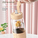 Glowkoo Glass Tea Cups with Infuser – 500ml Magnetic Tea Water Separation Cup