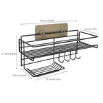 Glowkoo Bathroom Counter Organizer Tray – 2 Layer Punch-Free Iron Bathroom Storage Rack