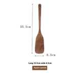 Glowkoo Thailand Teak Wooden Kitchen Utensil Set – Natural Wood Spoon, Ladle & Turner Tools