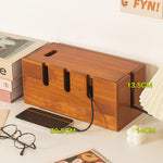 Glowkoo Solid Wood Cable Management Box Power Strip Storage Organizer