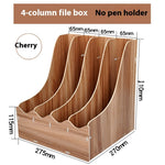 Glowkoo Office Desk Organizer Wooden Desktop Storage with Drawer and Pen Holder