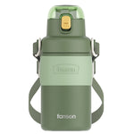 Glowkoo Stainless Steel Vacuum Flask With Strap Large Capacity Water Bottle